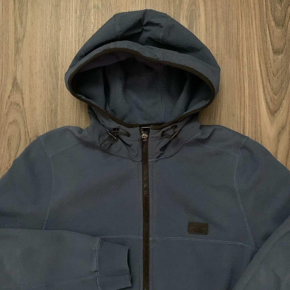 Abercrombie & Fitch Full Zip Hoodie Jacket Mens Navy blue Small Waterproof Hood - Picture 1 of 7